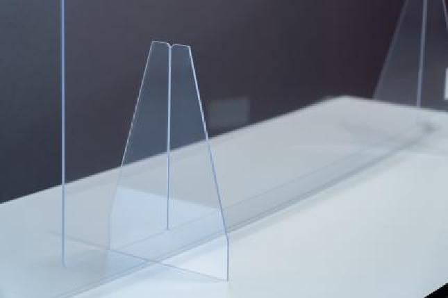 Trilux Hygiene-Schutzwand aus modifiziertem Acrylglas, 1.000 x 800 mm - 10229414