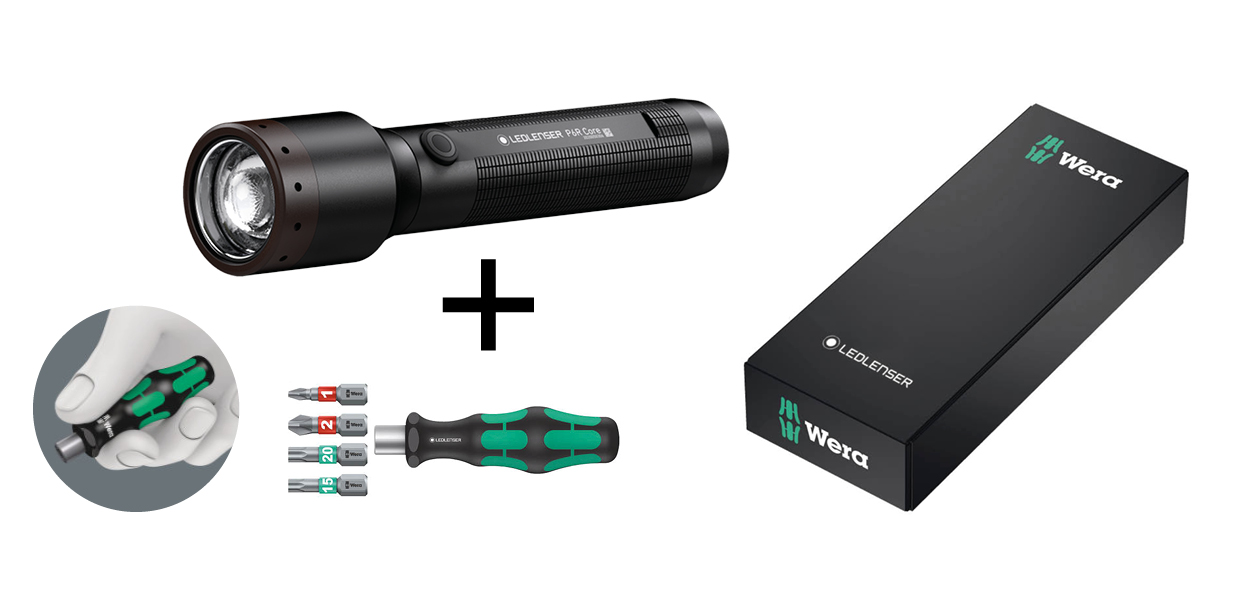 LED LENSER® Aktionsartikel/Bundle Home Life P6RCoreWERAScrewdr