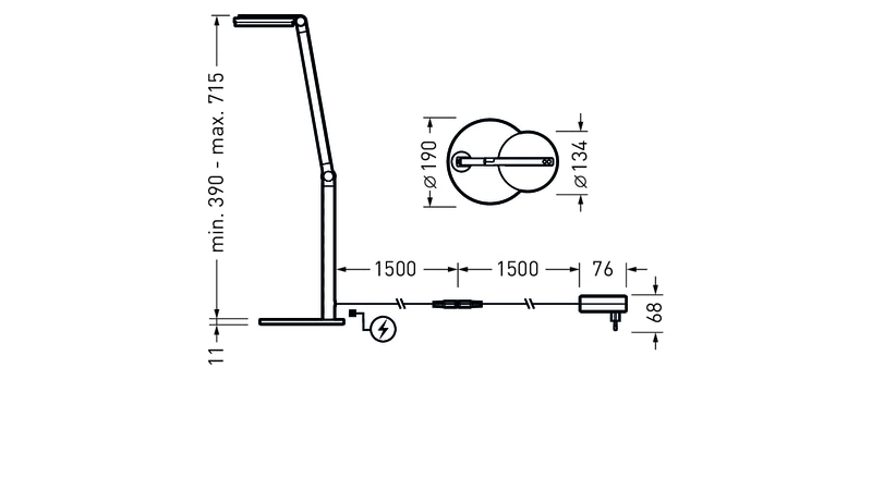 Trilux LED compact desktop luminaire CULTEGA T COM PAW 600-940 ETDI 05 - 7915559