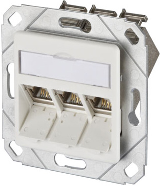 Metz Connect Anschlussdose, Cat.6A 3xRJ45,Upk,rws TN E-DATmod-3Upk-rws