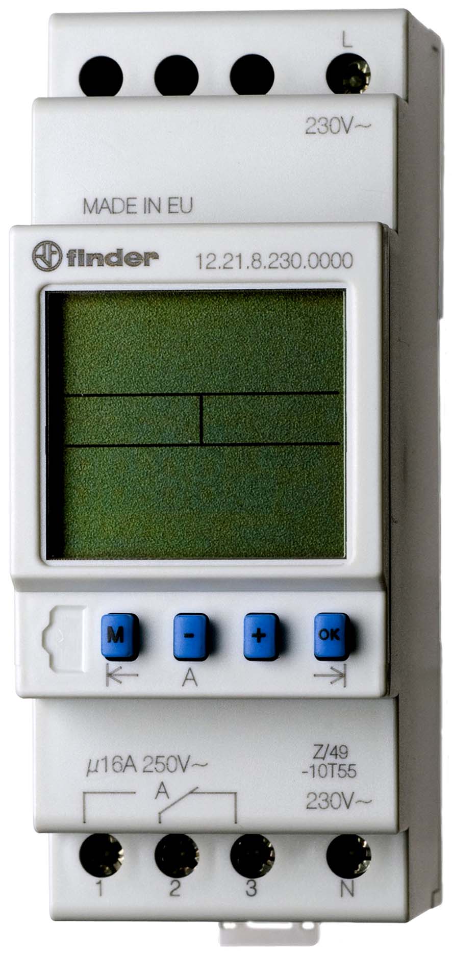 Finder Zeitschaltuhr 1W,16A,230V,B=35,8mm 12.21.8.230.0000 - 122182000000