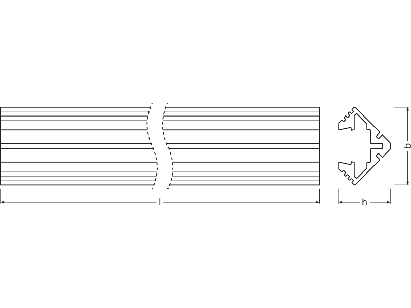 Ledvance Medium Profile für LED-Strips -PM03/E/19X19/10/2