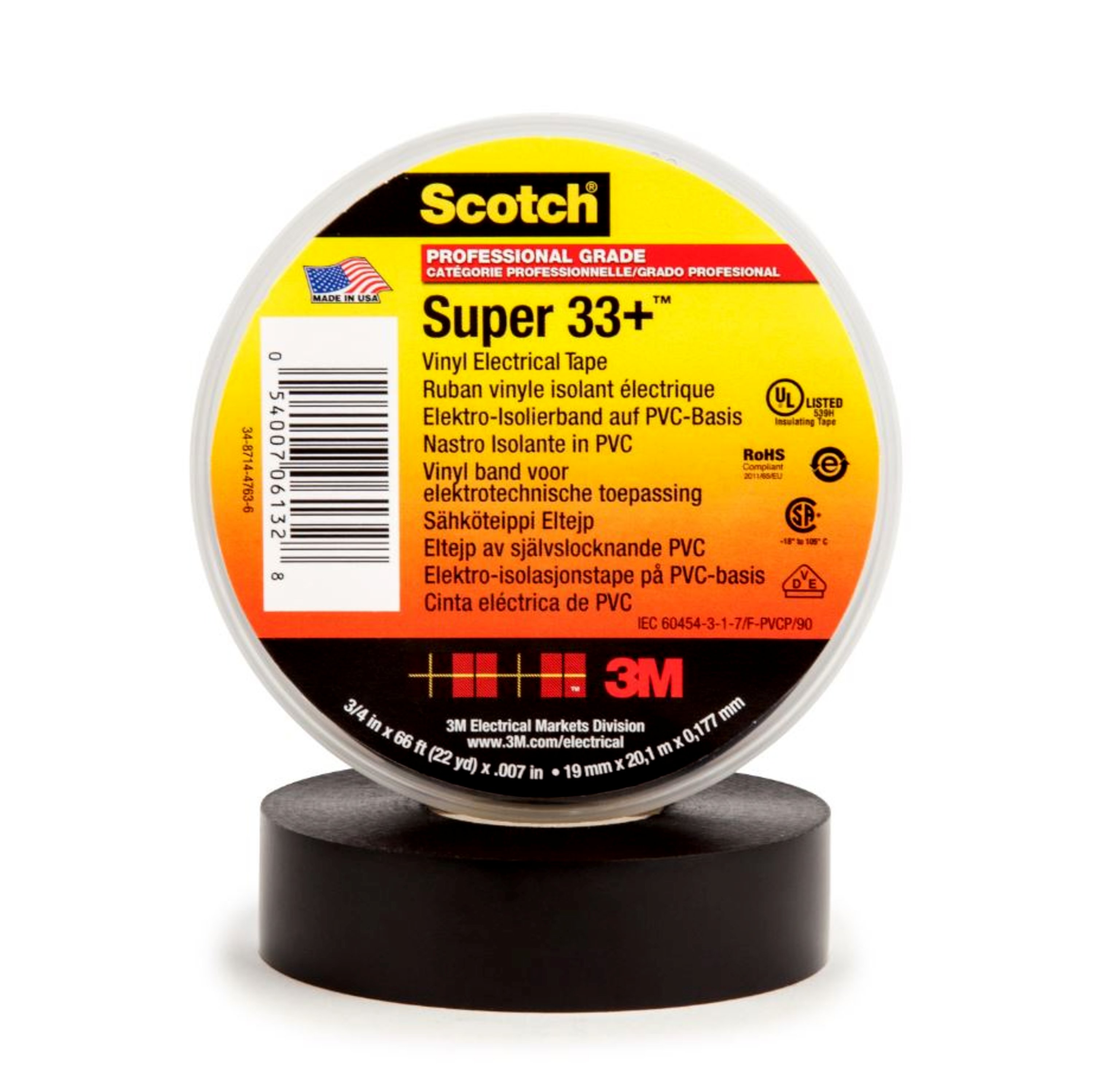 3M Deutschland PVC Elektro-Isolierband 19 mm x 6 m, sw ScotchSuper33+ 19x6 - 7000058432 3M Deutschland PVC Elektro-Isolierband 19 mm x 6 m, sw ScotchSuper33+ 19x6 - 7000058432