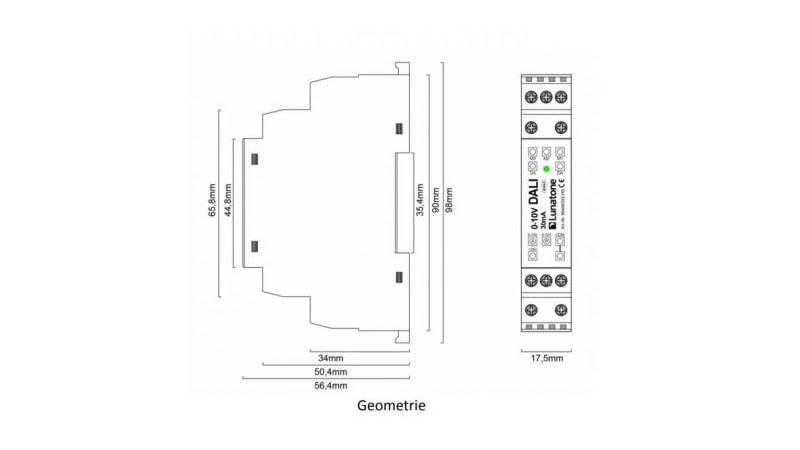 Lunatone Light Management 0-10V-DALI 30mA DIN Rail Interface - 86468352-HS