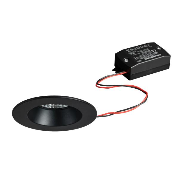 Brumberg recessed LED downlightset, IP54, switchable, black - 38266083