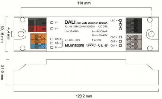 Lunatone Light Management LED-Dimmer DALI 3Ch CC 700mA GM