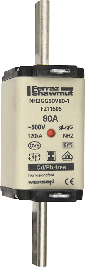 Mersen NH-Sicherungseinsatz SG Gr.2 gG 80A/500V KM NH2GG50V80-1
