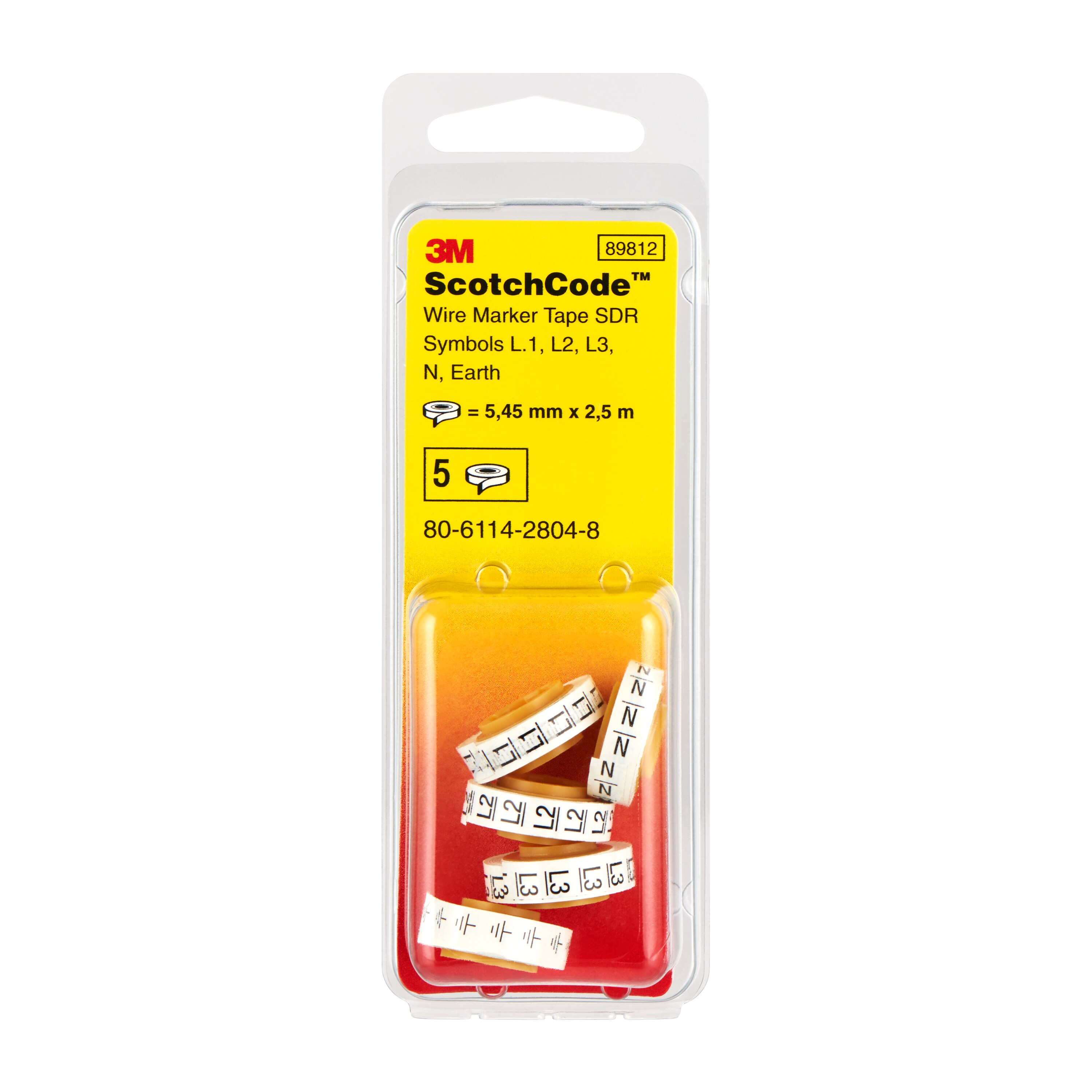 3M Deutschland Kabelmarkierer Nachfüllr. L1/L2/L3/N/Erdung 80-6114-2804-8