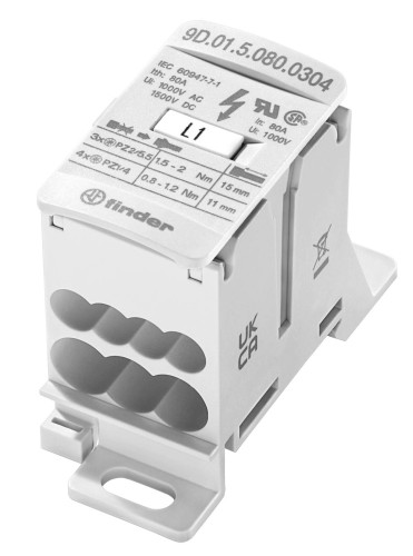 Finder Energie-Verteilerblock 80 A 9D.01.5.080.0304 - 9D0150800304