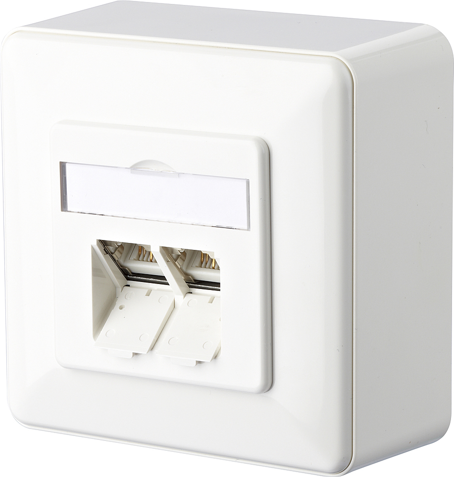 Metz Connect Anschlussdose C6A AP 2xRJ45 rws E-DAT 2