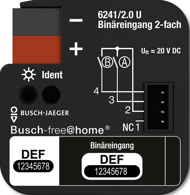Busch-Jaeger Binäreingang 2-fach UP 6241/2.0 U - 2CKA006220A0004