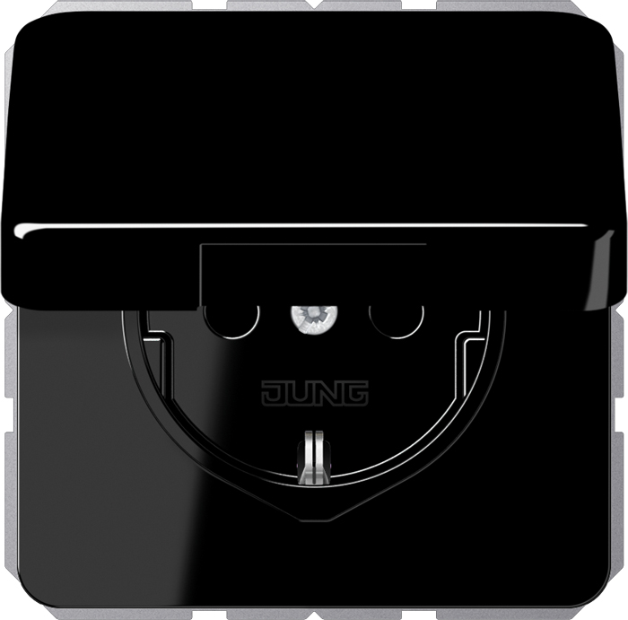 Jung SCHUKO-Steckdose 16 A 250V m.Klappdeckel bruchs CD 1520 BFKL SW günstig online kaufen