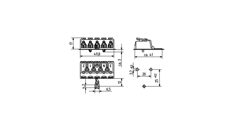 BJB 5-pole pushwire terminal blocks 46.415.1114.50