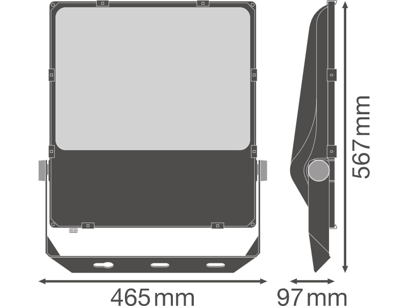 Ledvance LED floodlight FLOODLIGHT PERFORMANCE ASYM 45x140 290 W 3000 K BK - 4058075353732