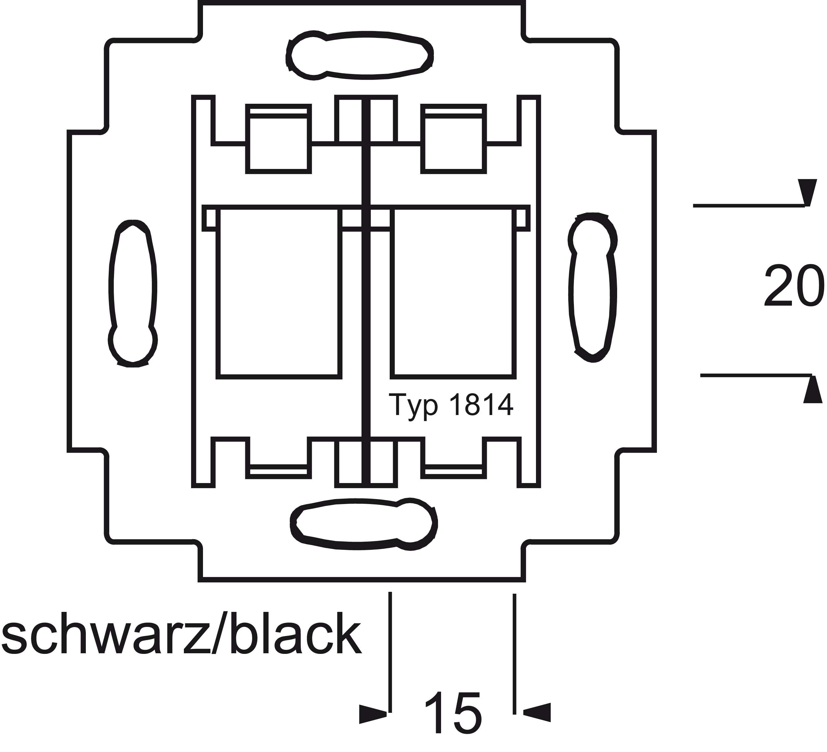 Busch-Jaeger Tragring f.Modular-Jack schwarz. Sockel 1814 - 2CKA001753A8063
