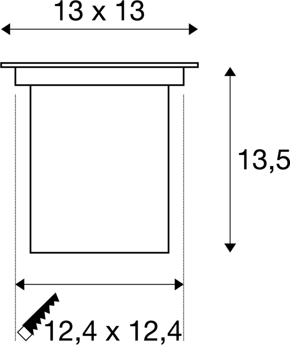 SLV DASAR® 70, Outdoor Bodeneinbauleuchte, QPAR51, IP67, eckig, edelstahl 304, max. 35W - 229374