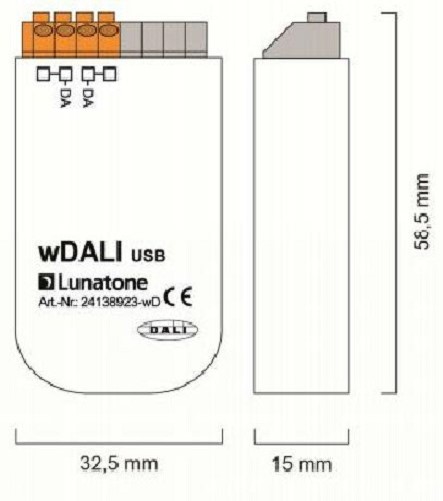 Lunatone Light Management DALI radio-controlled programming Interface wDali USB+ Transceiver