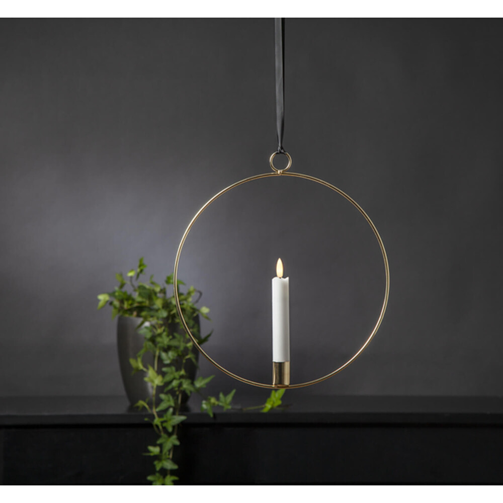 Star Trading LED-Kerze messing,hÃ¤ng.,D28cm 063-44