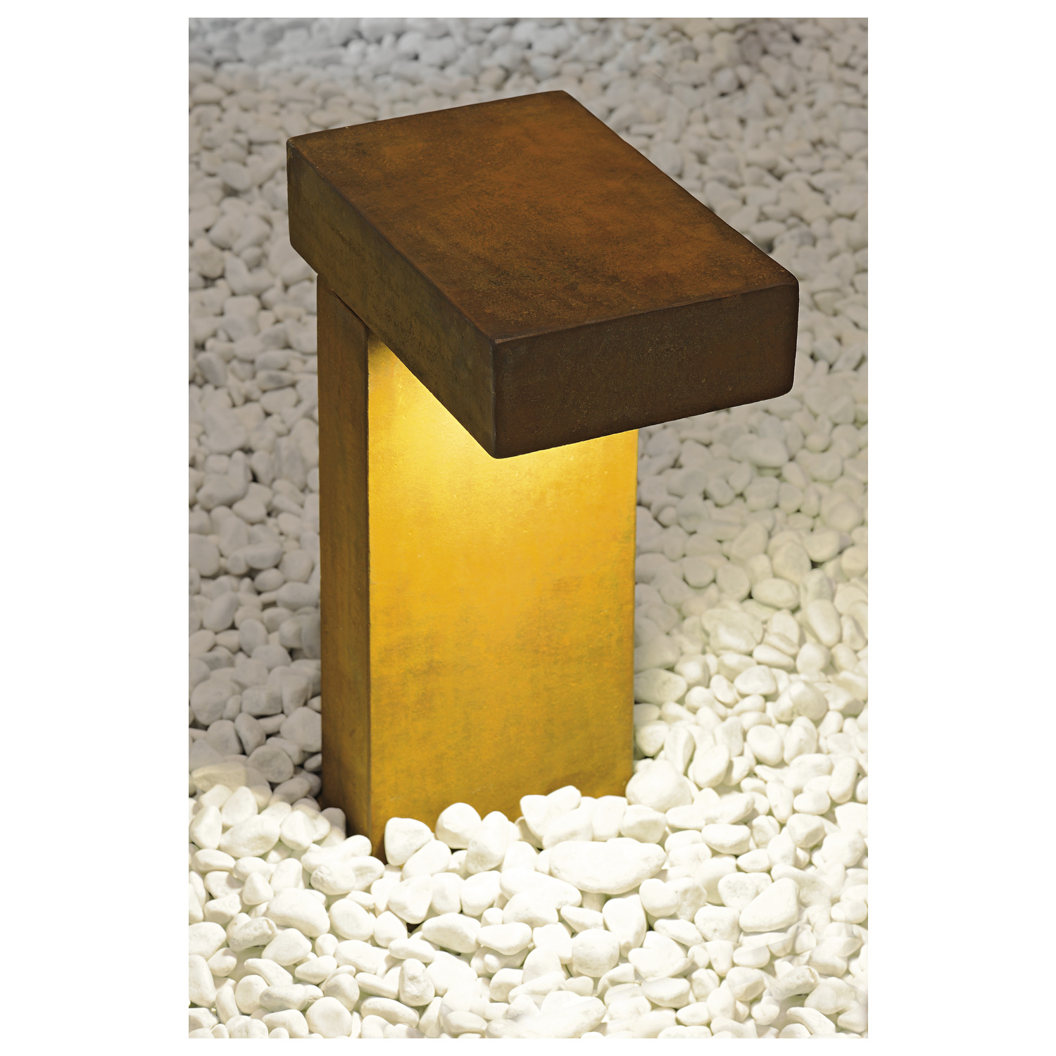 SLV RUSTY® PATHLIGHT, Outdoor Standleuchte, Energiesparleuchte GX53, IP44, stahl gerostet, max. 9W - 230090