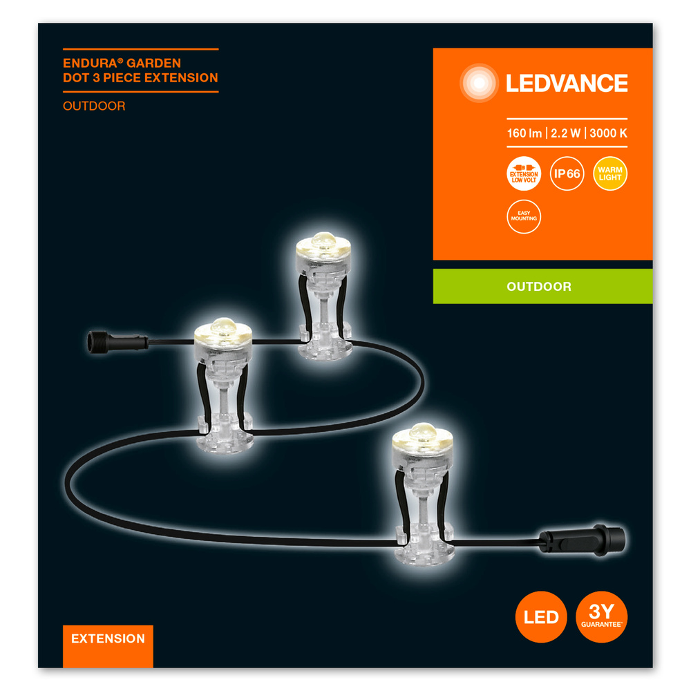 Ledvance Dekorative LED-Außenleuchte ENDURA GARDEN DOT 3 Dot extension 2,1 W - 4058075478510