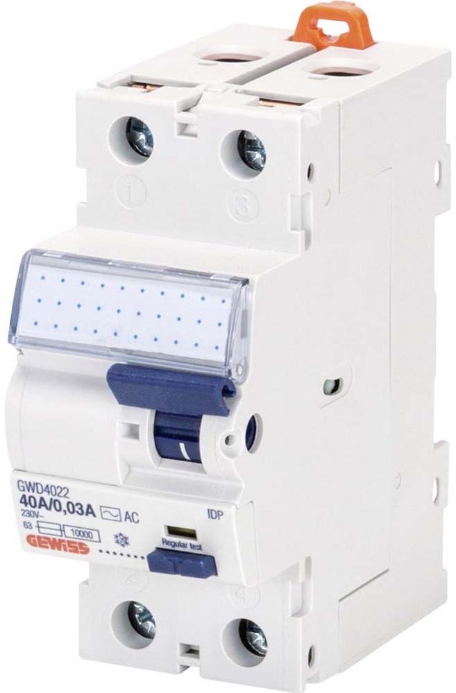Gewiss FI-Schutzschalter 2-p, 25A, 30mA GWD4012 Gewiss FI-Schutzschalter 2-p, 25A, 30mA GWD4012