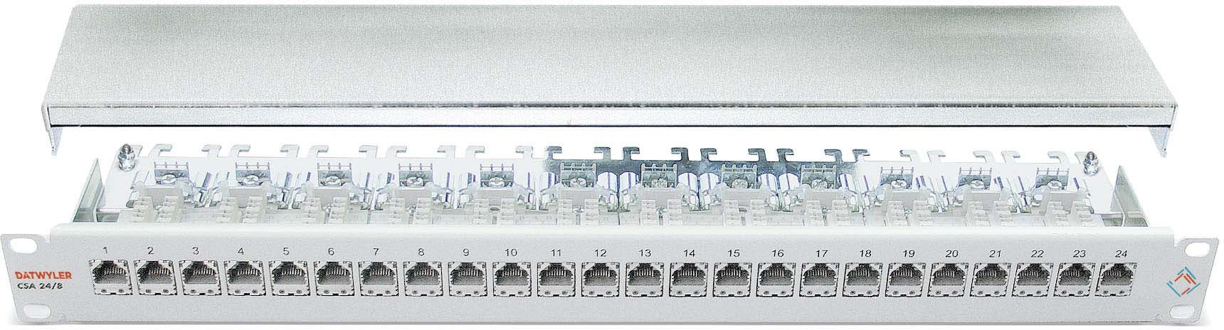Dätwyler IT Infra Patchpanel CSA24/8 1HE Cat6A-ISO RAL7035 417980