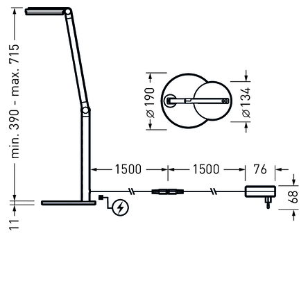 Trilux LED compact desktop luminaire CULTEGA T COM PAW 600-930 ETDI 01 - 7915259