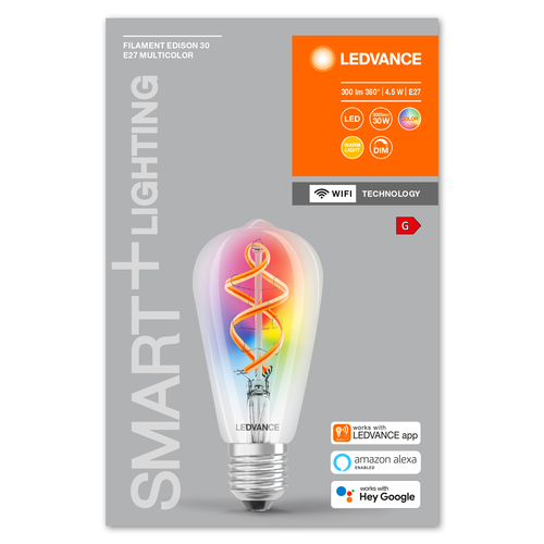 Ledvance LED lamp SMART+ WiFi Filament Edison RGBW 30  4.5 W/2700 K E27  - 4058075609914