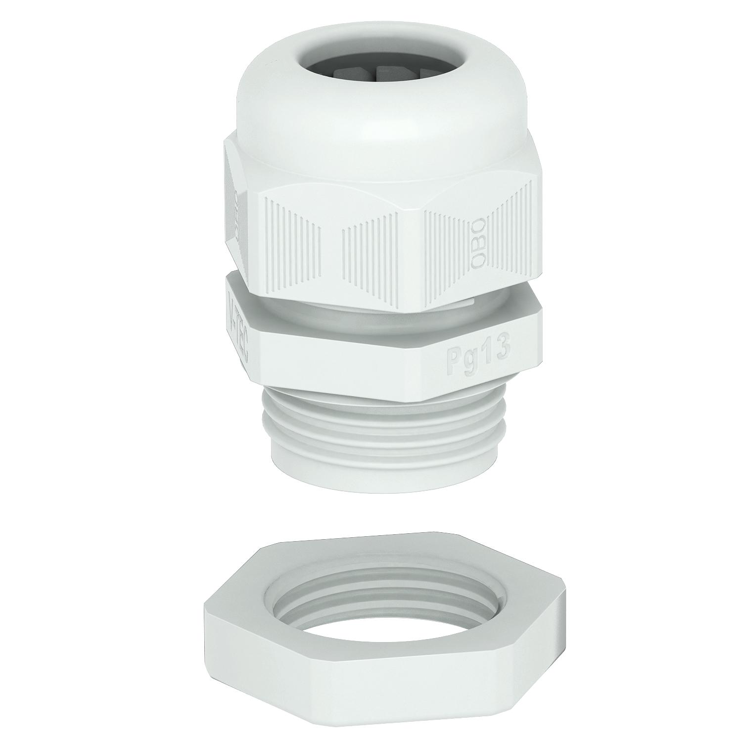 OBO Bettermann Vertr Verschraubung mit Gegenmutter V-TEC PG21+ LGR - 2024665