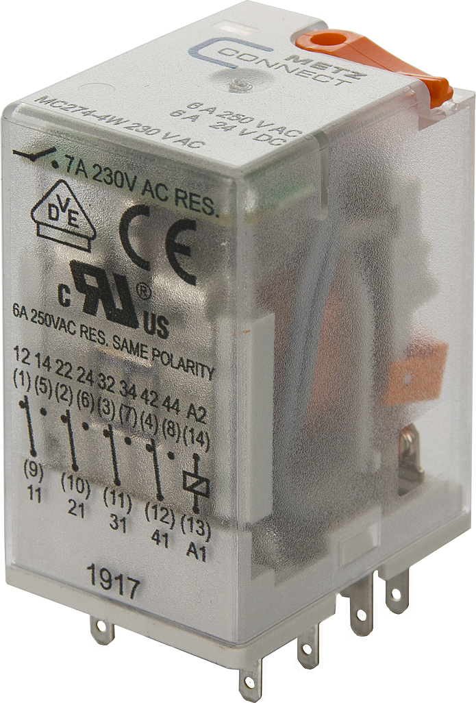 Metz Connect Industrierelais 4W,230VAC,7A 110017-05.14.07 - 110017000000