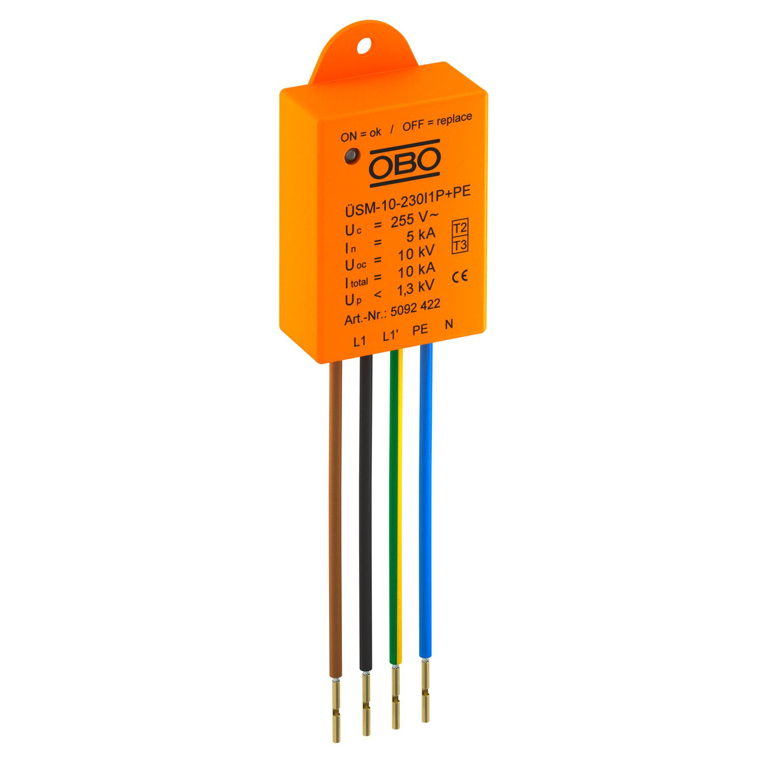 OBO Bettermann Vertr Überspannungsschutzmodul für LED-Leuchten ÜSM-10-230I1P+PE