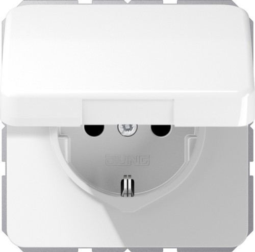 Jung SCHUKO-Steckdose 16A 250V Klappdeckel CD 1520 BFKIKL WW - CD1520BFKIKL günstig online kaufen