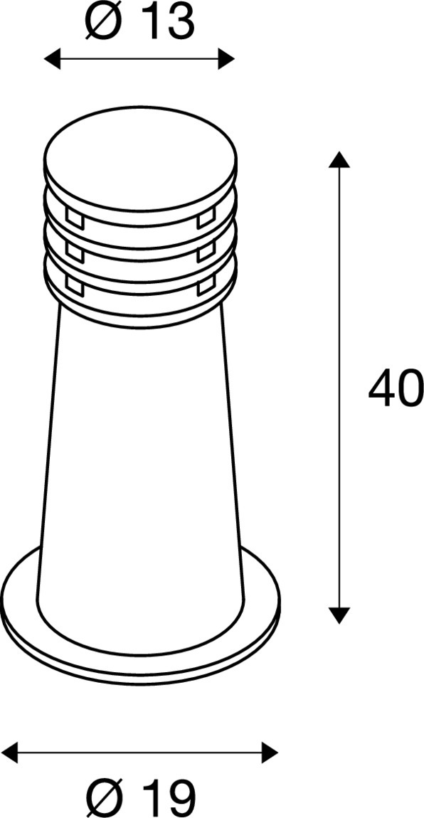 SLV RUSTY® 40, Outdoor Standleuchte, LED, 3000K, rund, stahl gerostet, Ø/H 19/40 cm - 233407