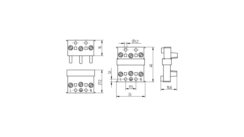 BJB 3-pole connectors 48.271.0311.51