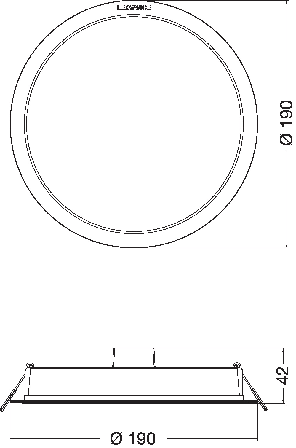 Ledvance LED downlight DOWNLIGHT IP44 DN 190 18W 830 WT