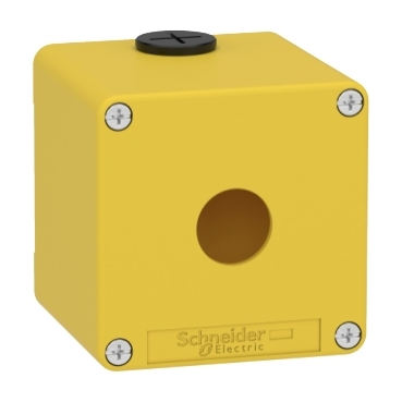 Schneider Electric Leergehäuse XAP, Metall gelb, für Not-Aus/Ha XAPK1501