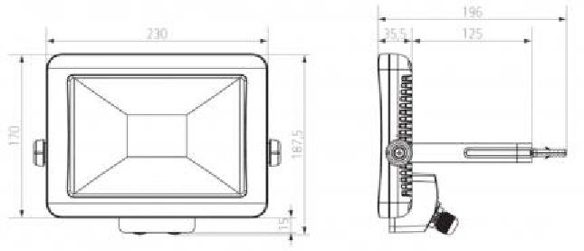 Theben LED-Strahler 30W 5600K 2100lm theLeda B30L weiß - 1020685