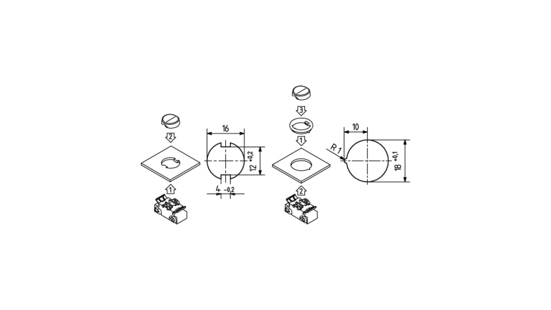 BJB 1-pole Snap in fixing Rocker switches - 43.409.U314.50