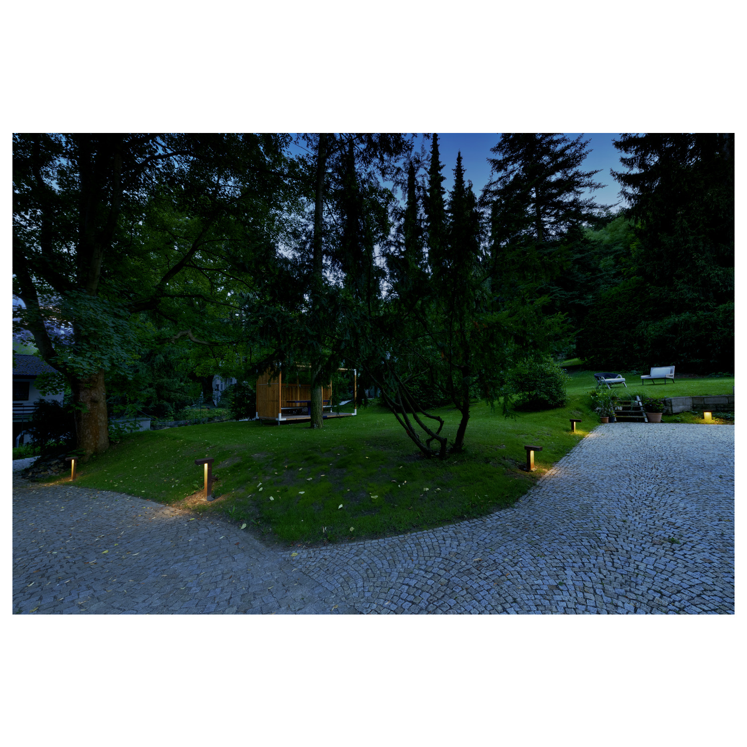 SLV RUSTY® PATHLIGHT, Outdoor Standleuchte, Energiesparleuchte GX53, IP44, stahl gerostet, max. 9W - 230090