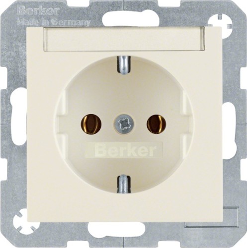 Berker SCHUKO-Steckdose ws/gl m.Beschriftungsfeld 47508982 - 47508982 günstig online kaufen