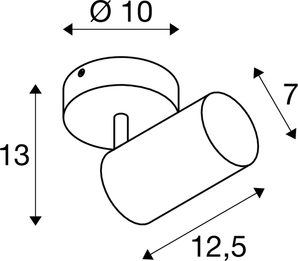 SLV ASTO TUBE, Spot, zylindrisch, max. 1x10W, weiß - 1006424