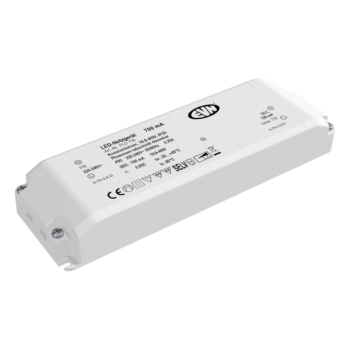 EVN Lichttechnik LED-Netzgerät 700mA 17-36 Watt dim PLD 736 - PLD736