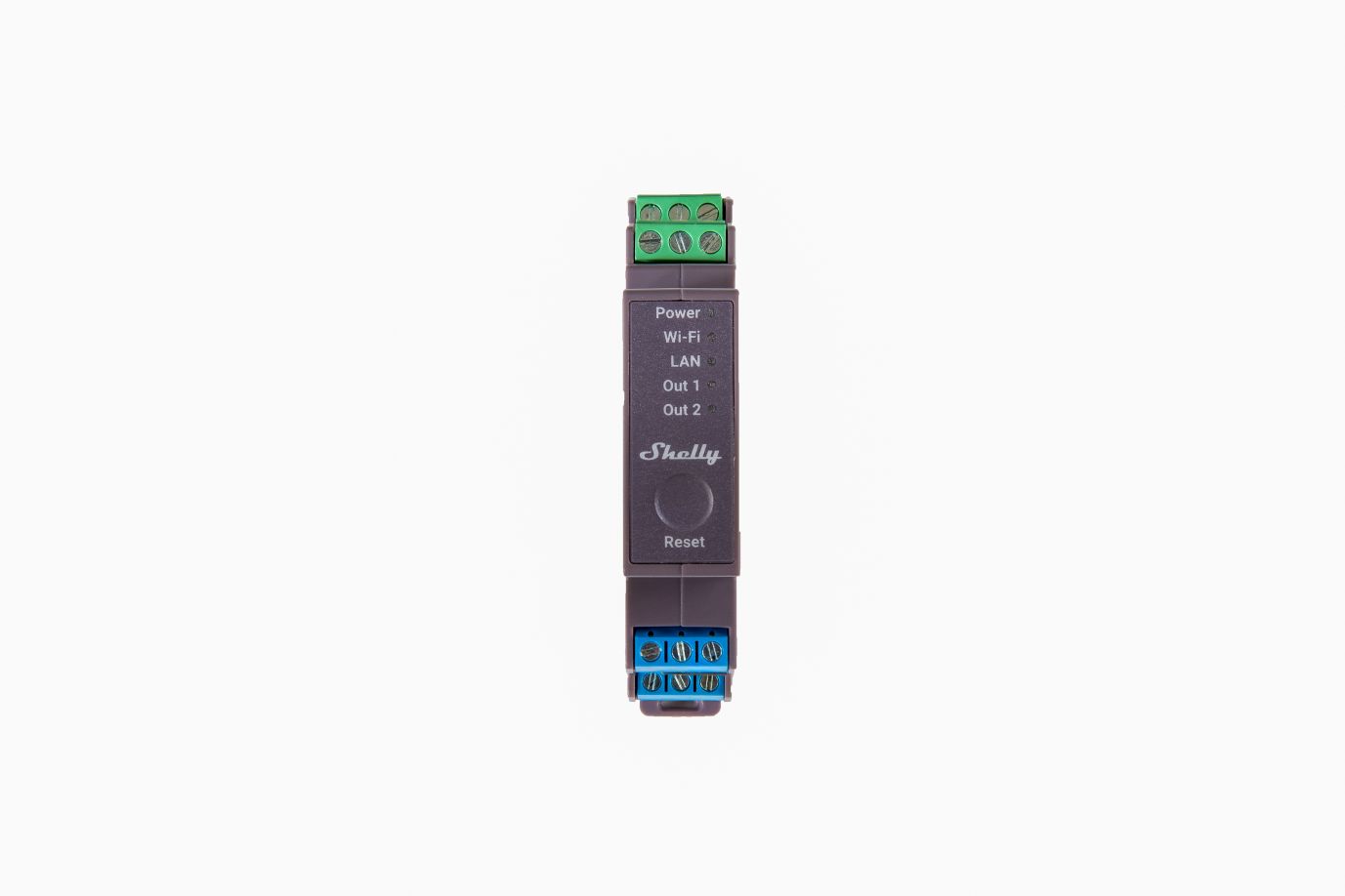 Shelly Hutschiene Pro 2 Relais max. 25A 2 Phasen 2 Kanäle WLAN LAN BT