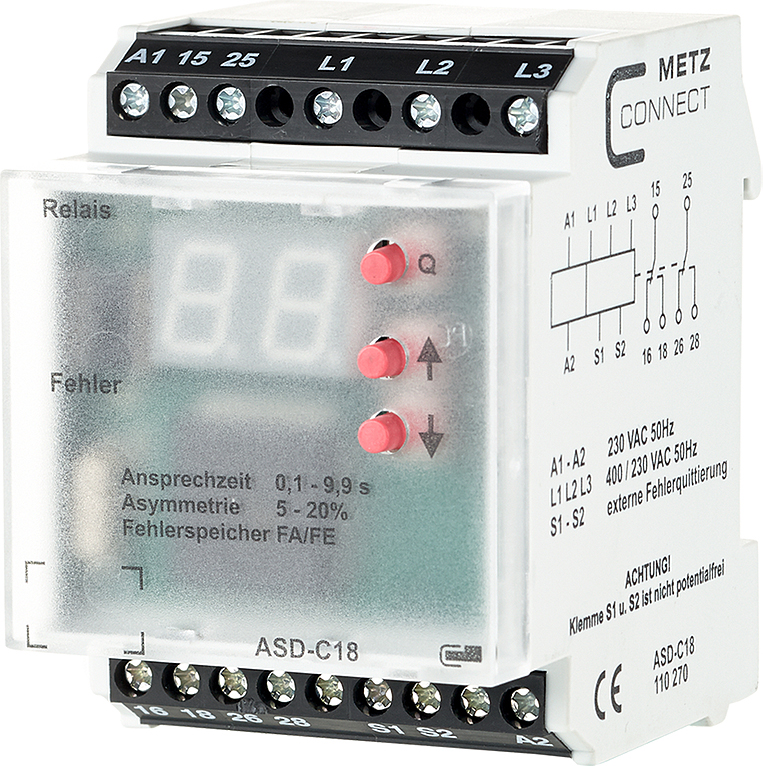 Metz Connect Überwachungsrelais ASD-C18 230VAC2We9,9
