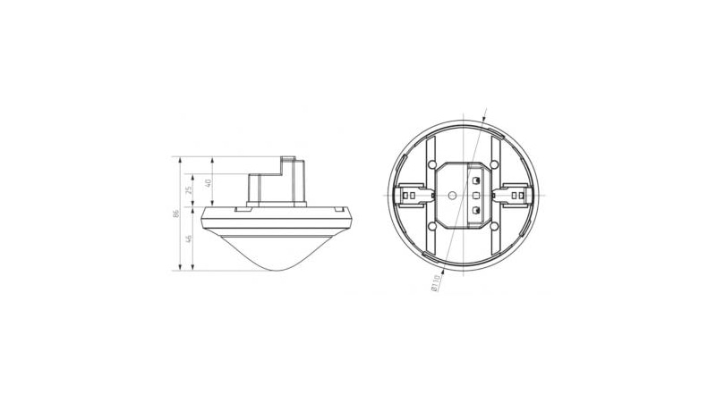 Theben Aufbau PIR-Bewegungsmelder theRonda S360-110 DALI UP WH weiß