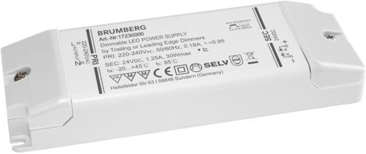 Brumberg Leuchten LED-NetzgerÃ¤t 5-30W 24V IP20 dimm. Phasenab. 17230000