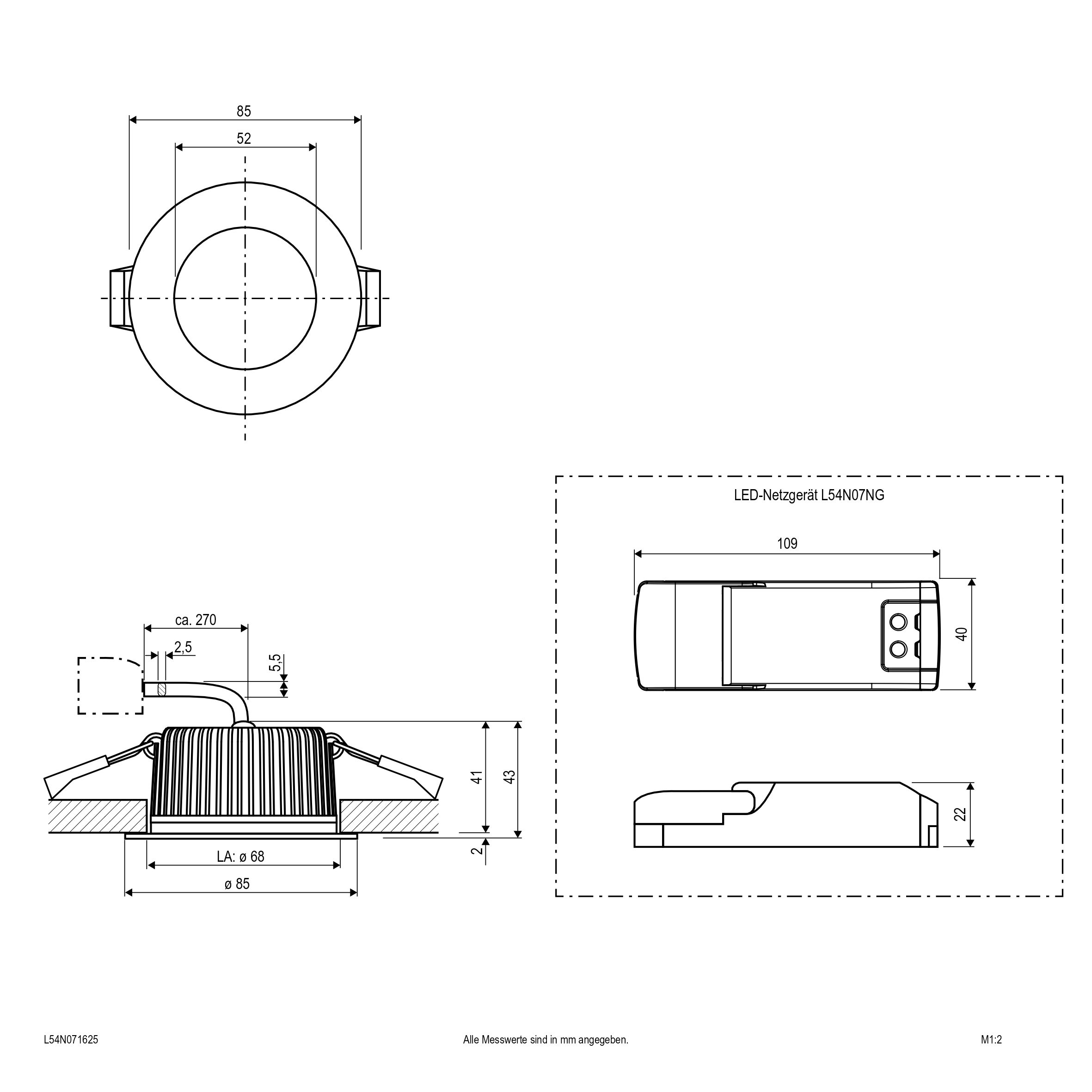 EVN Lichttechnik LED-Downlight CCT L54N071625