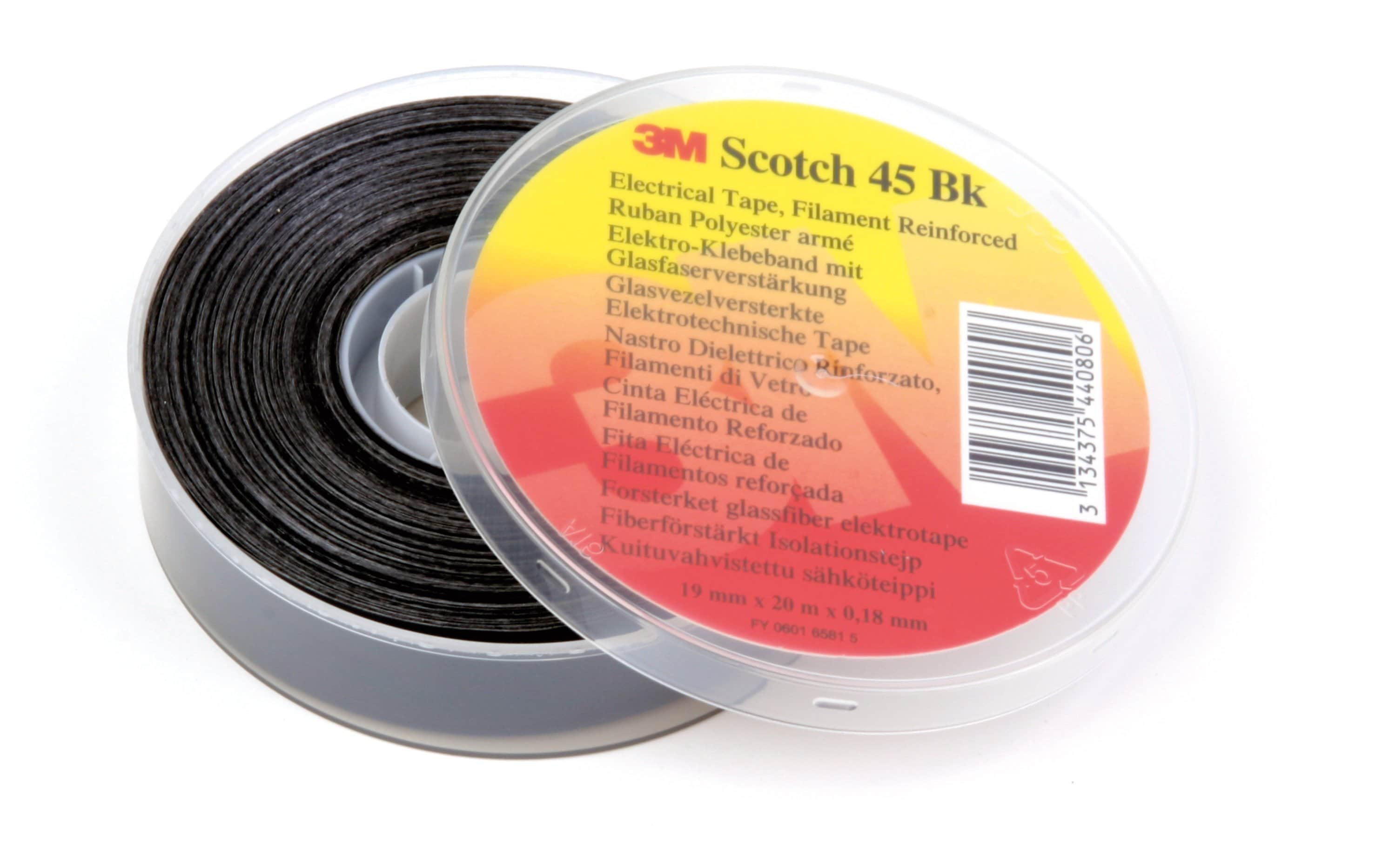 3M Deutschland Glasf-Polyest-Isolierband 19mmx20m,sw, glasf. Scotch 45 19x20 bk