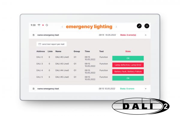 Lunatone Display DALI-2 Display 7” Emergency (Weiß) – 86456840-EM-W