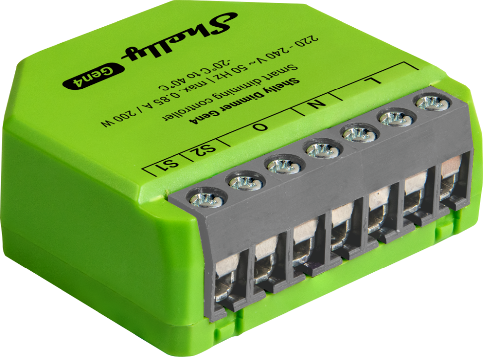 Shelly Unterputz Dimmer Gen4 Relais LED Lichtcontroller Messfunktion WLAN Zigbee Matter BT
